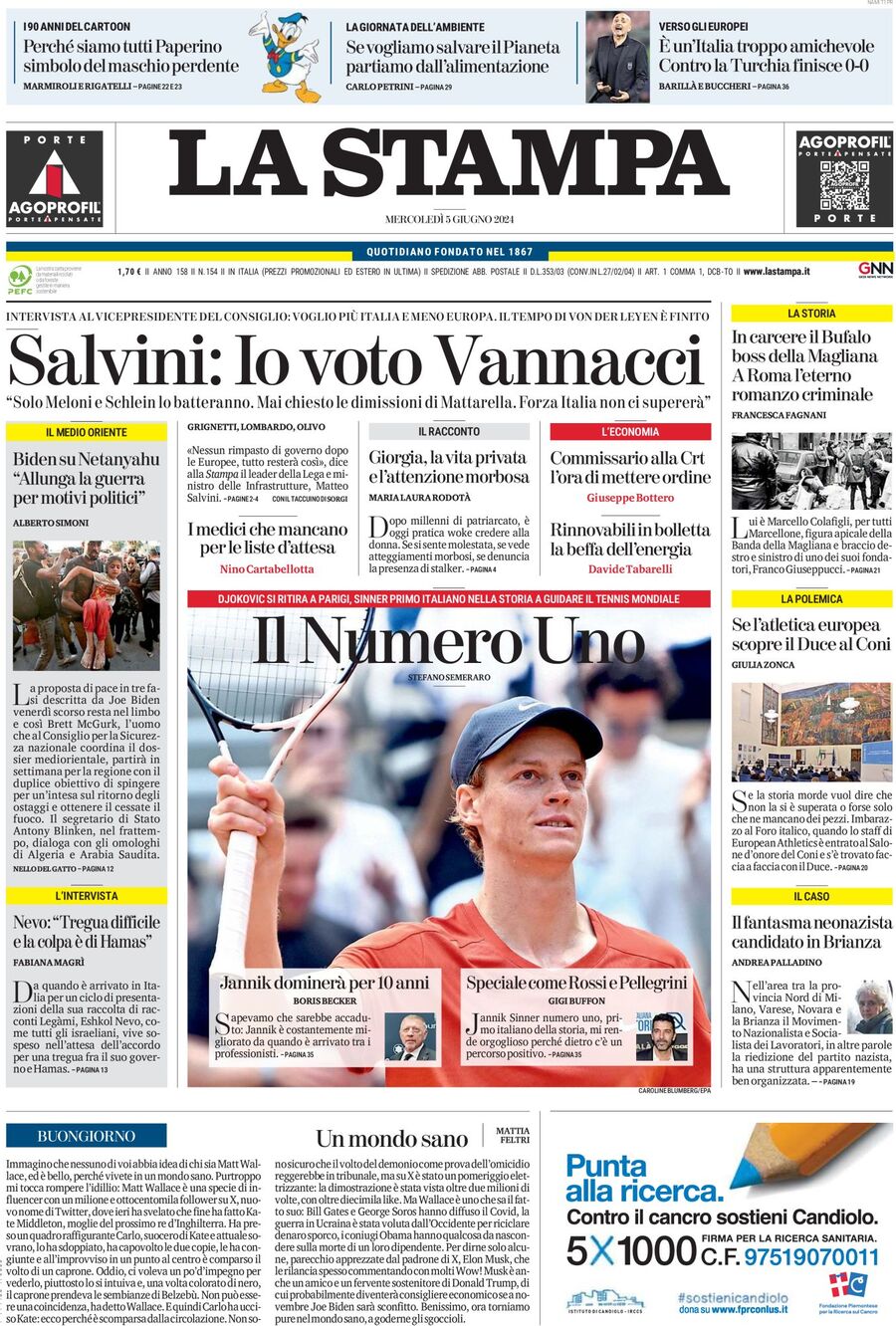 Prima-pagina-la-stampa-edizione-di-oggi-05-06-2024