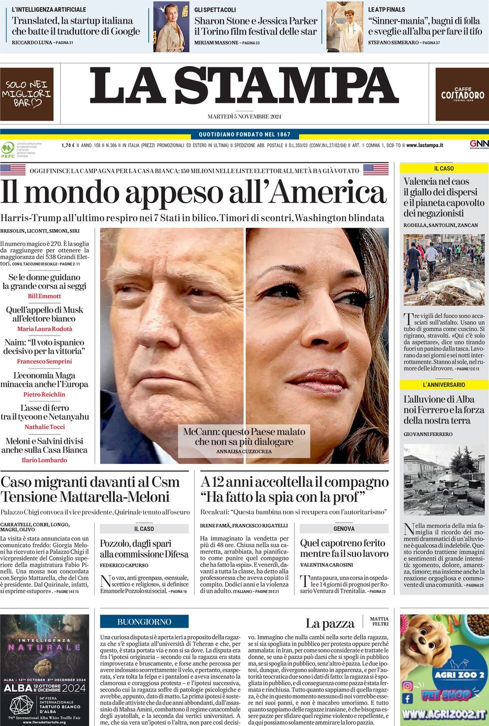 Prima-pagina-la-stampa-edizione-di-oggi-05-11-2024