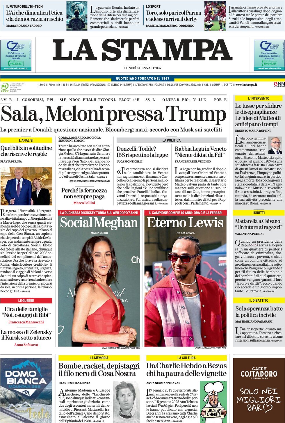 Prima-pagina-la-stampa-edizione-di-oggi-06-01-2025