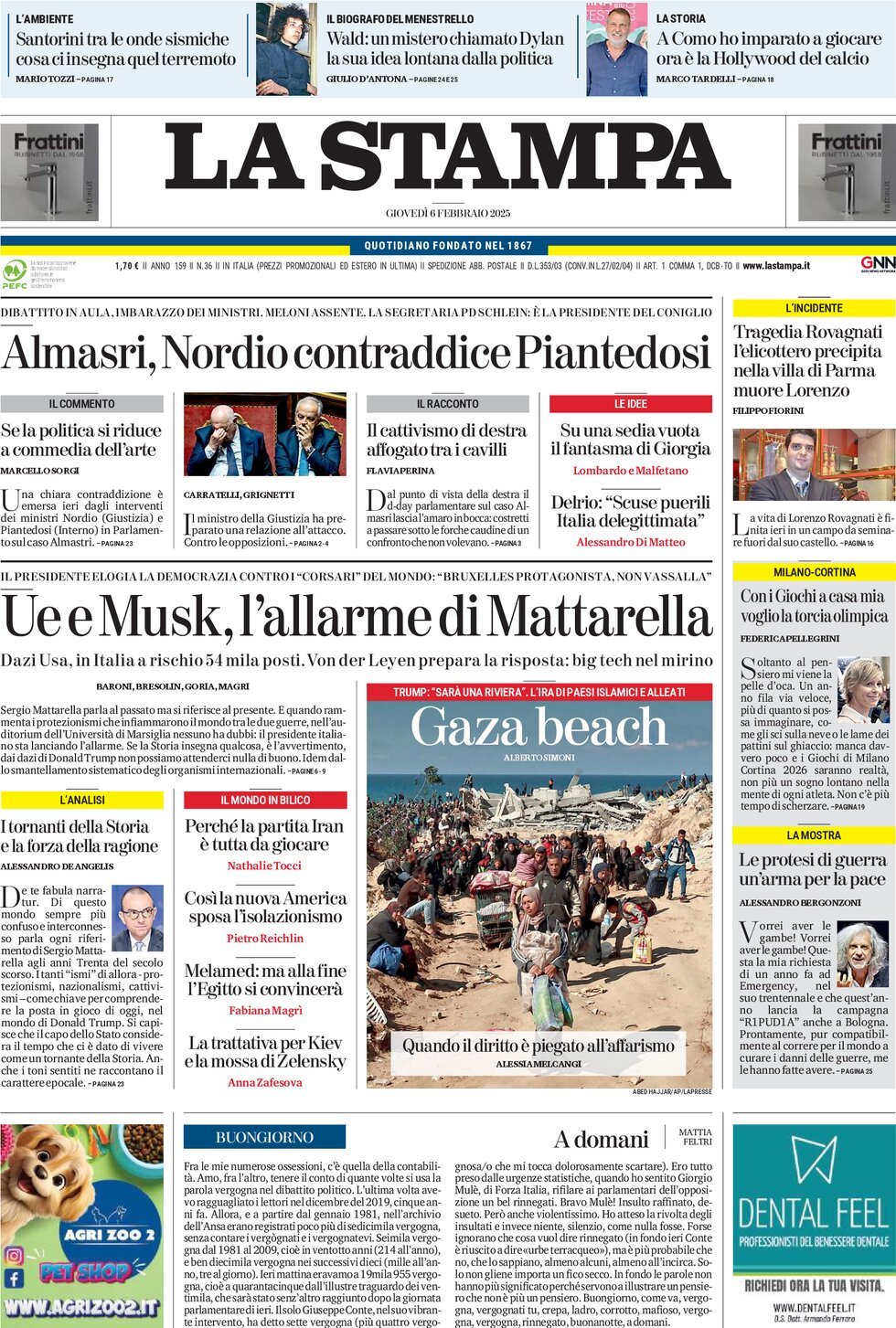 Prima-pagina-la-stampa-edizione-di-oggi-06-02-2025