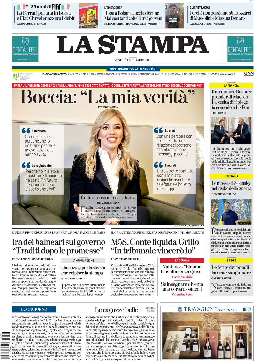 Prima-pagina-la-stampa-edizione-di-oggi-06-09-2024