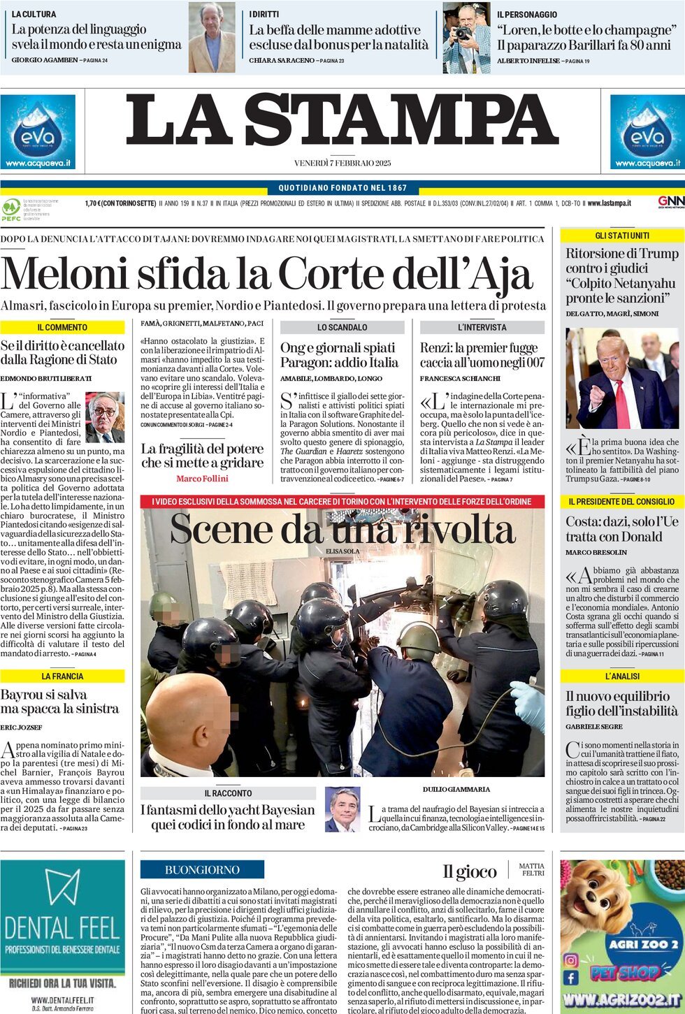 Prima-pagina-la-stampa-edizione-di-oggi-07-02-2025