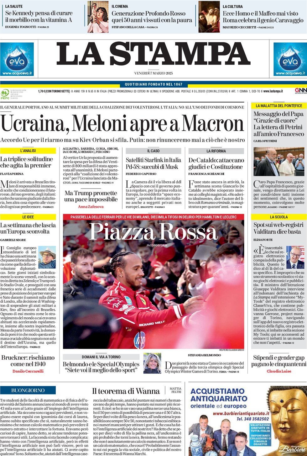 Prima-pagina-la-stampa-edizione-di-oggi-07-03-2025