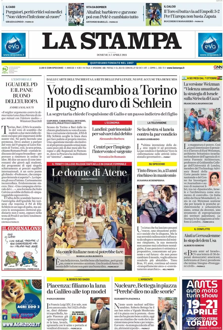 Prima-pagina-la-stampa-edizione-di-oggi-07-04-2024