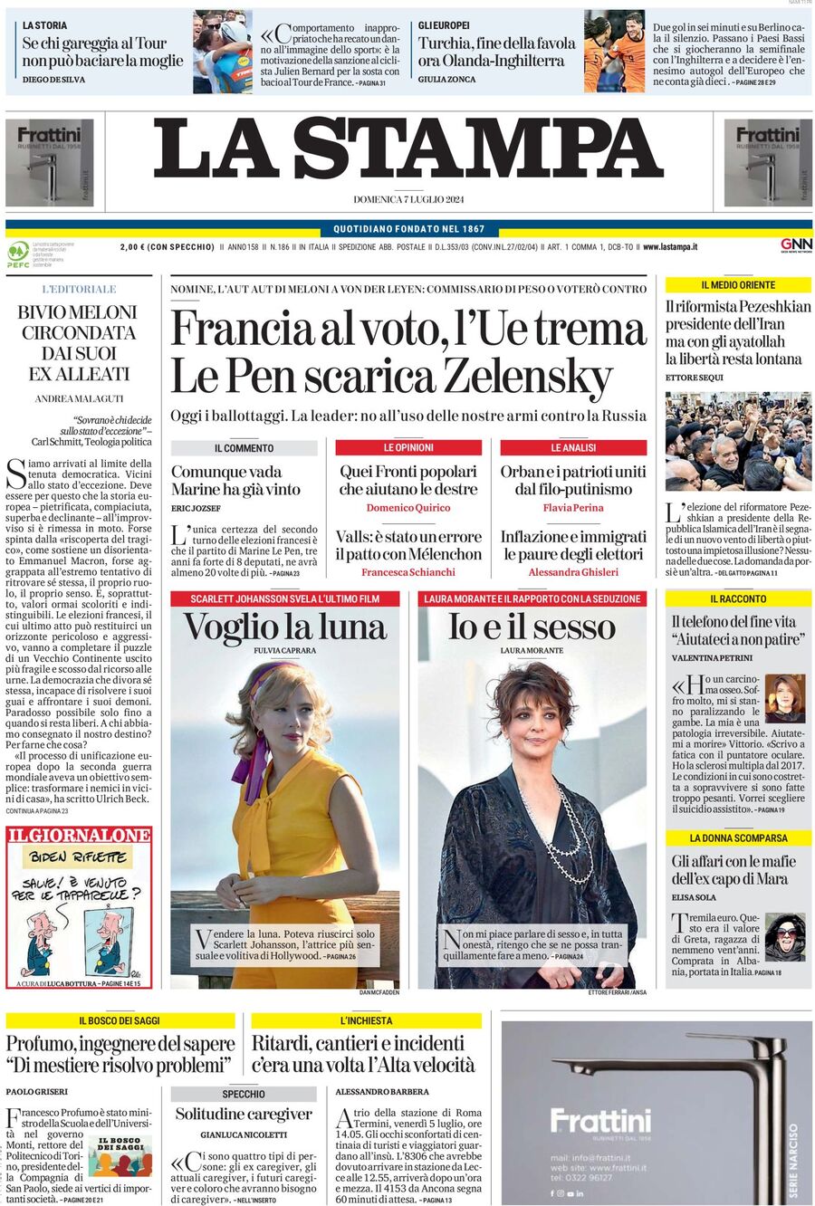 Prima-pagina-la-stampa-edizione-di-oggi-07-07-2024