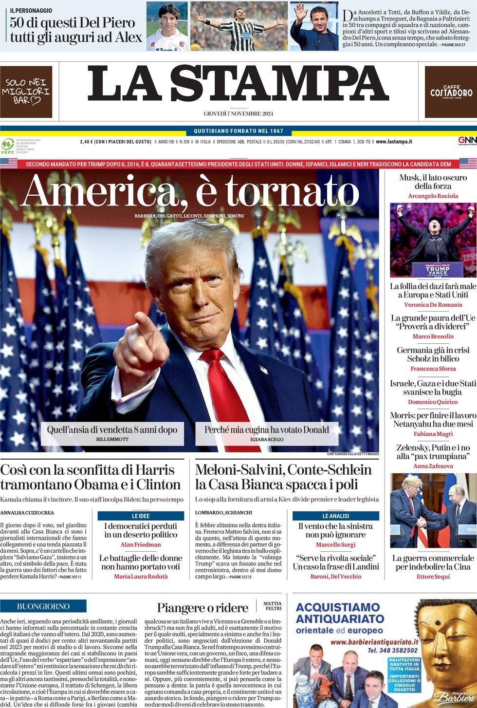 Prima-pagina-la-stampa-edizione-di-oggi-07-11-2024