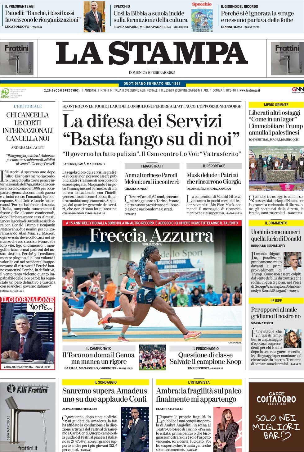 Prima-pagina-la-stampa-edizione-di-oggi-09-02-2025