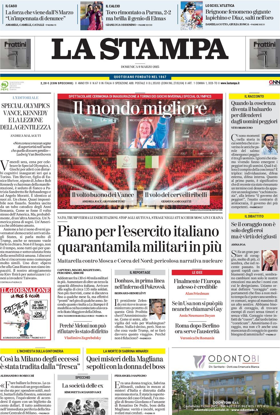 Prima-pagina-la-stampa-edizione-di-oggi-09-03-2025