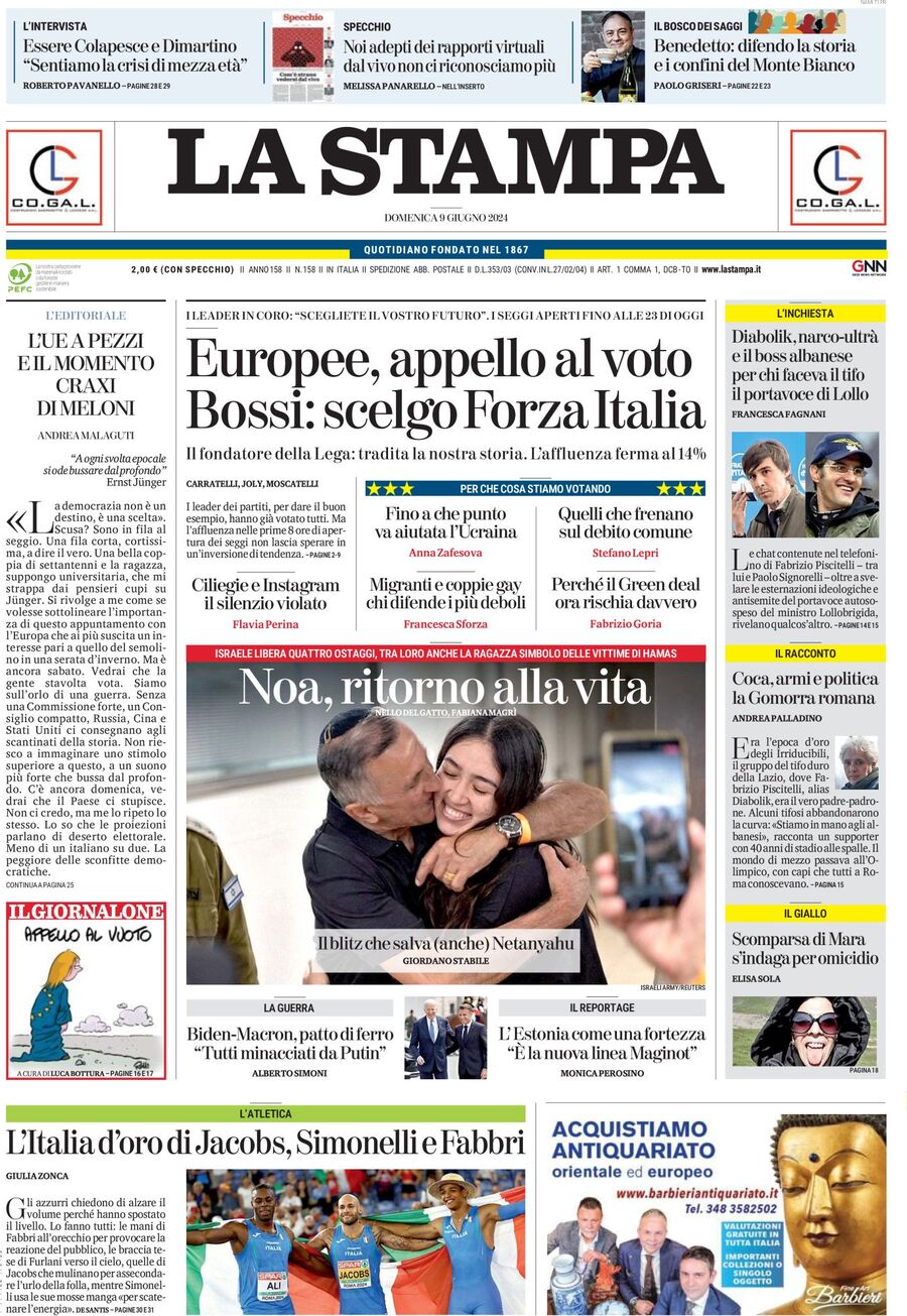 Prima-pagina-la-stampa-edizione-di-oggi-09-06-2024