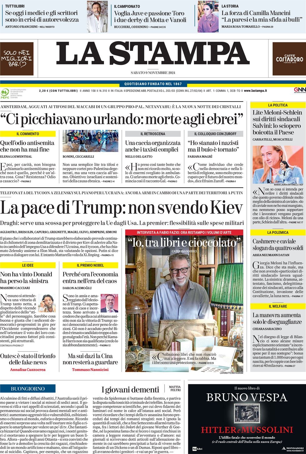 Prima-pagina-la-stampa-edizione-di-oggi-09-11-2024