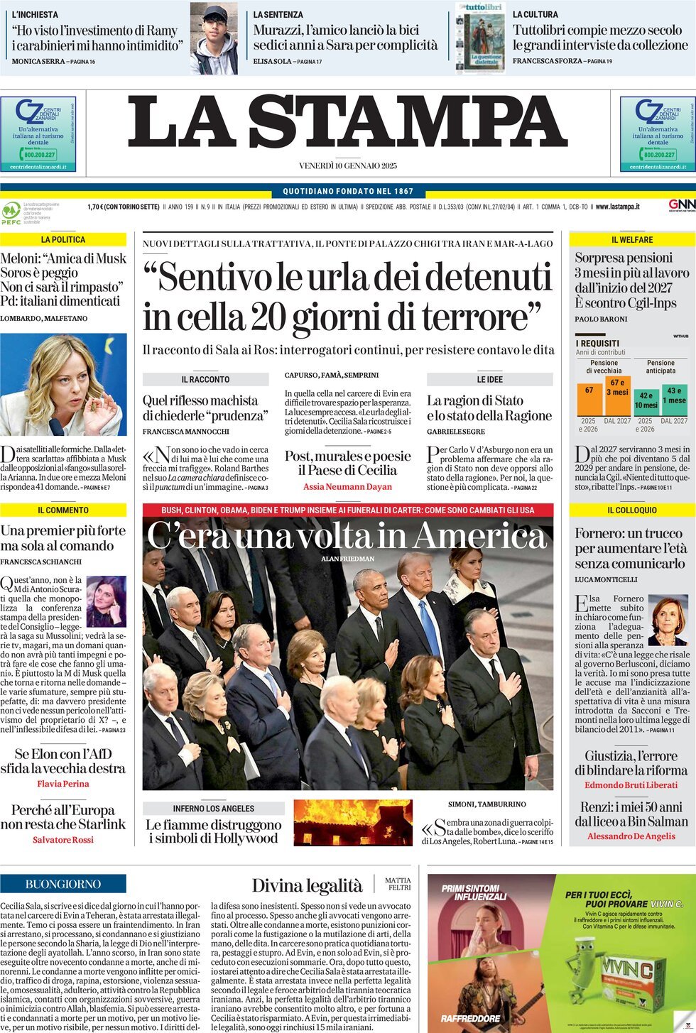 Prima-pagina-la-stampa-edizione-di-oggi-10-01-2025