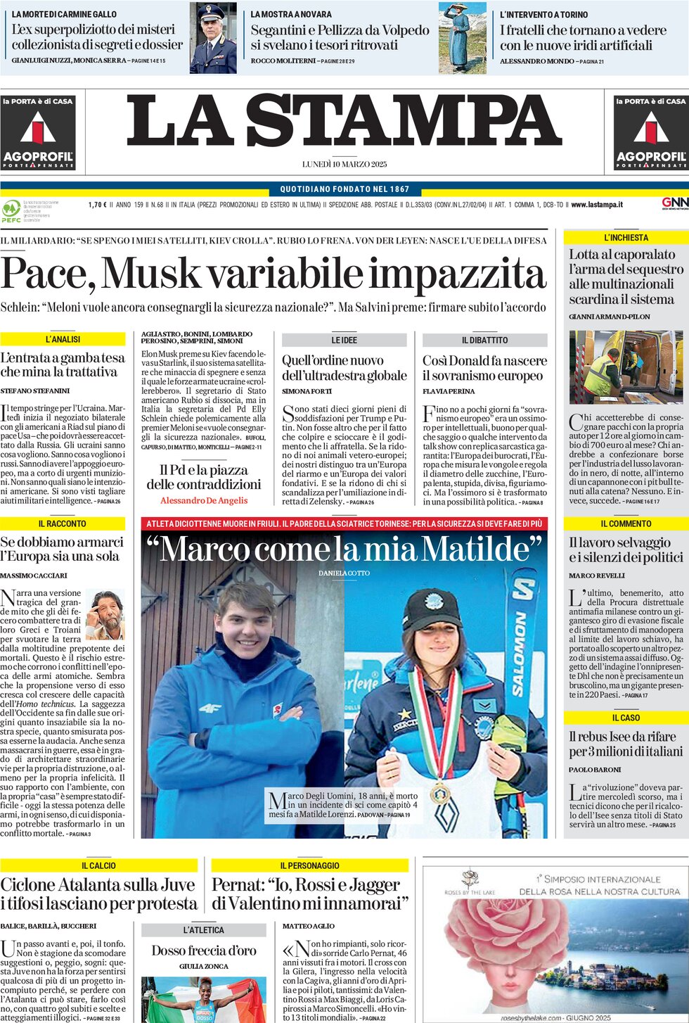 Prima-pagina-la-stampa-edizione-di-oggi-10-03-2025