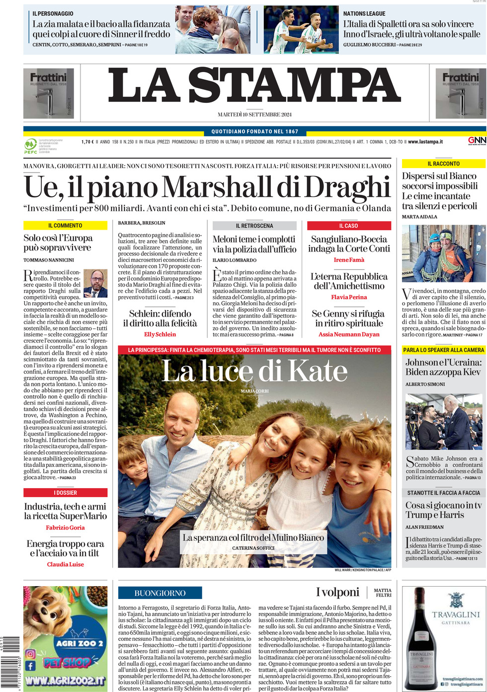 Prima-pagina-la-stampa-edizione-di-oggi-10-09-2024