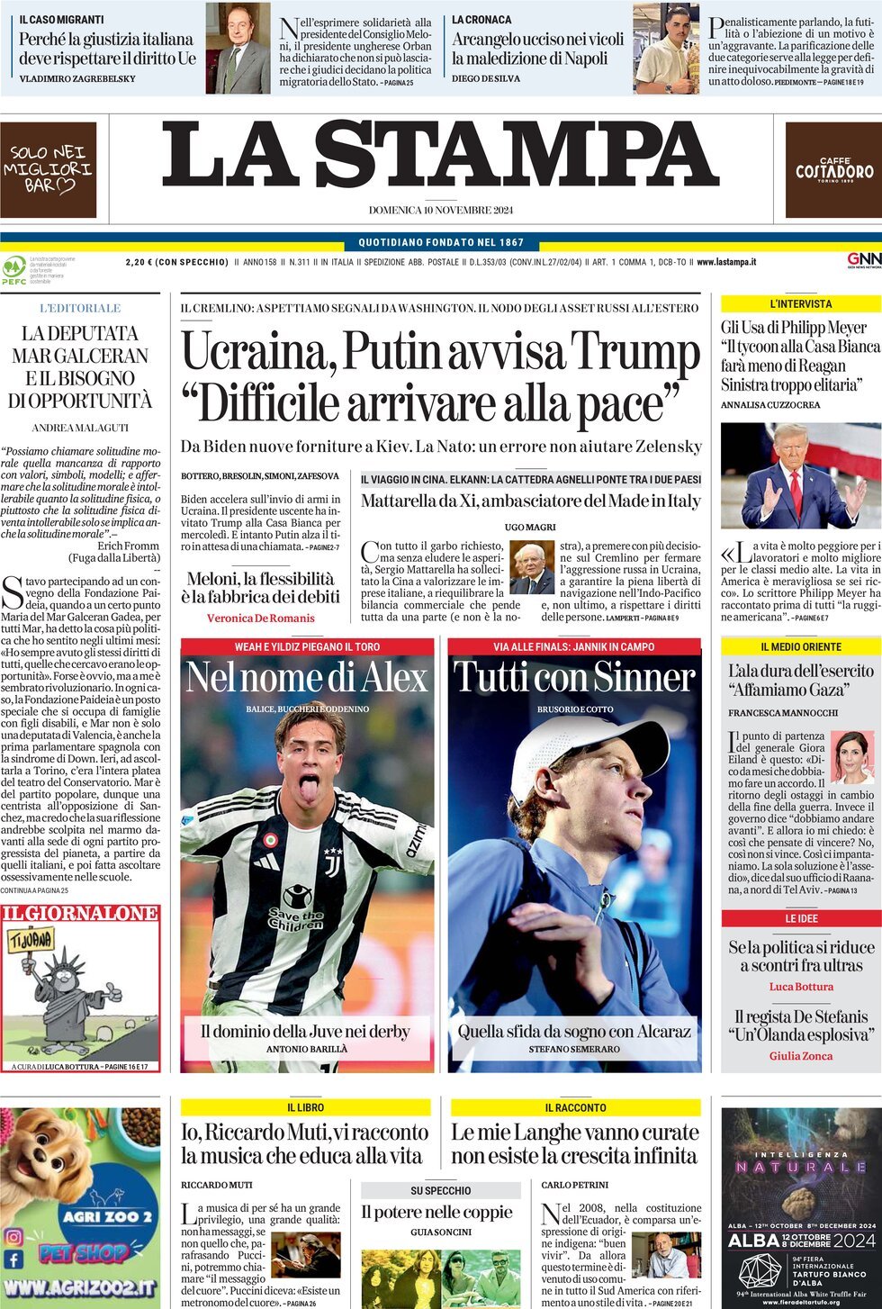 Prima-pagina-la-stampa-edizione-di-oggi-10-11-2024