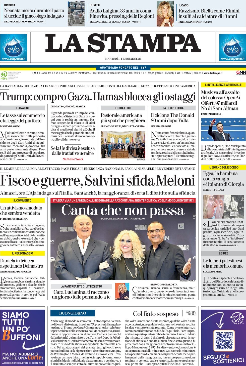 Prima-pagina-la-stampa-edizione-di-oggi-11-02-2025