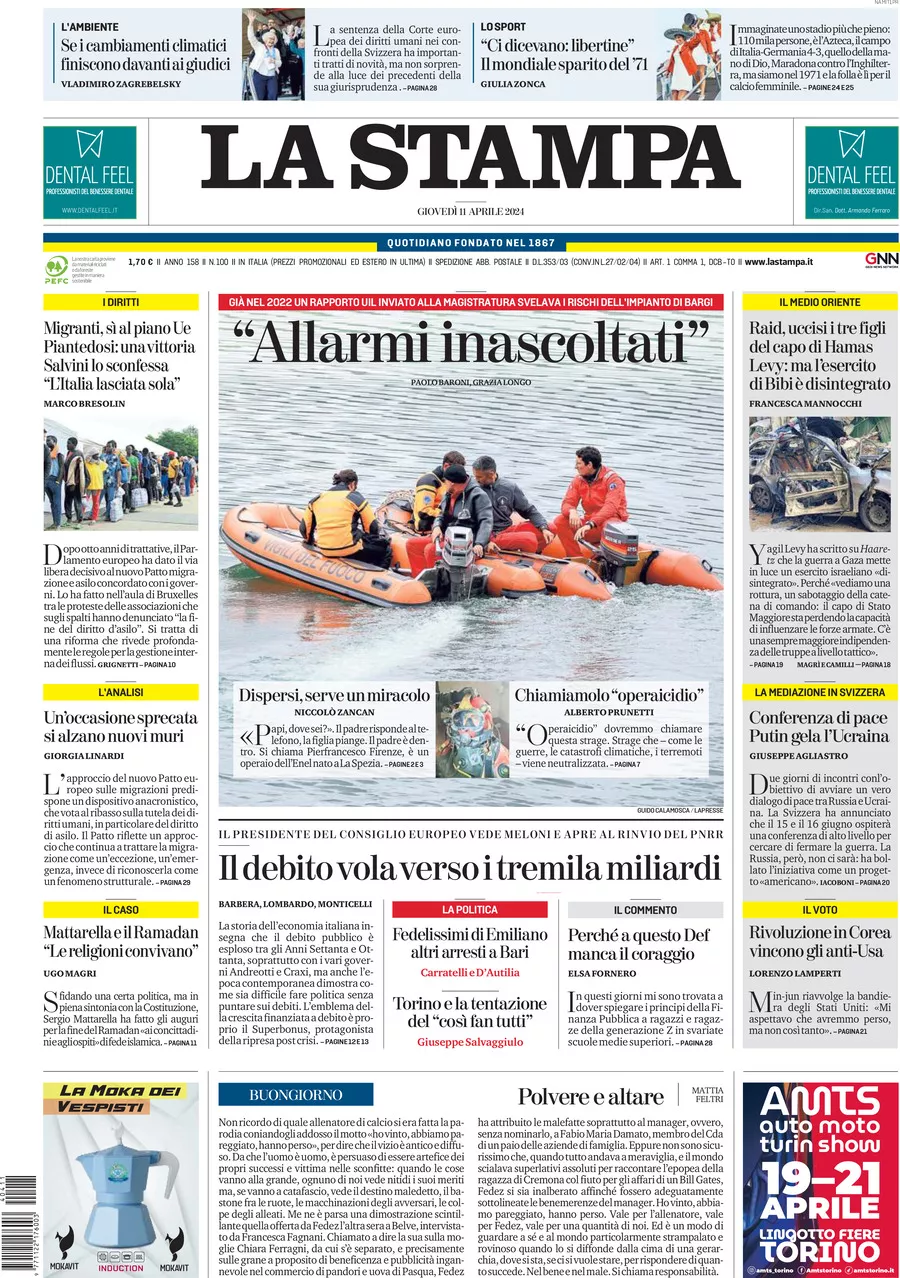 Prima-pagina-la-stampa-edizione-di-oggi-11-04-2024