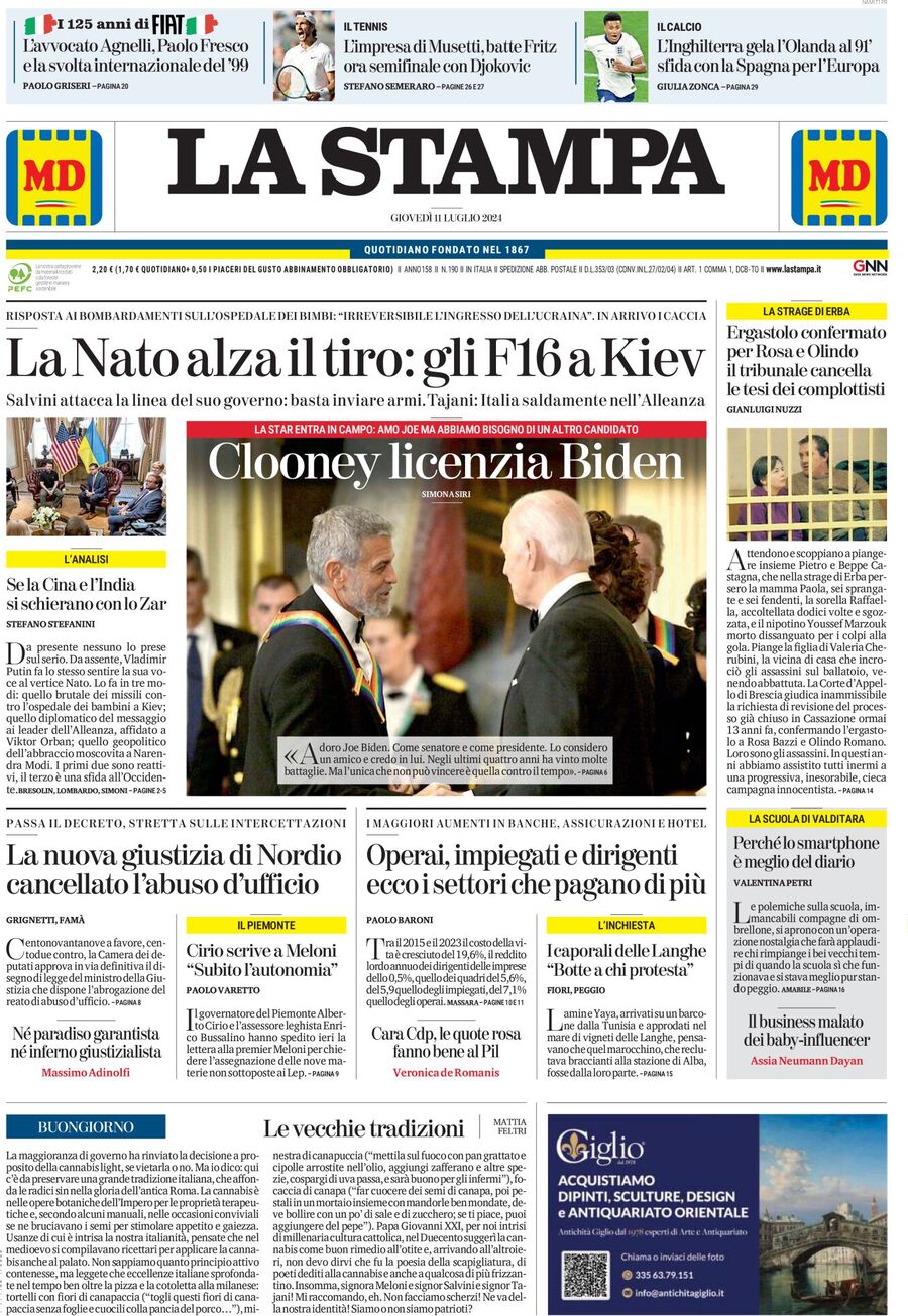 Prima-pagina-la-stampa-edizione-di-oggi-11-07-2024