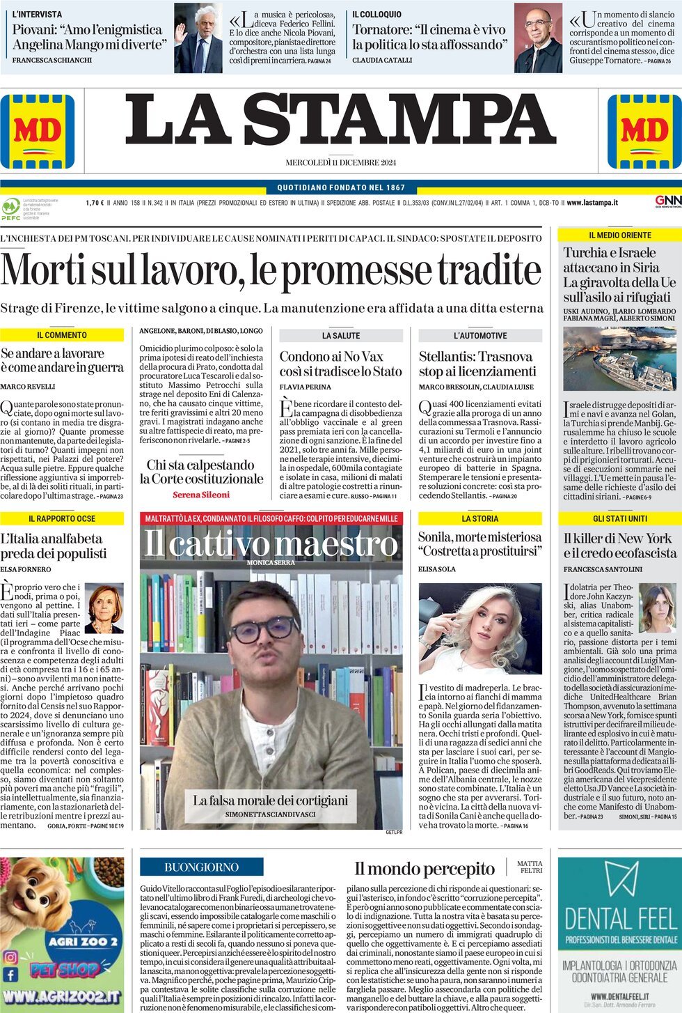 Prima-pagina-la-stampa-edizione-di-oggi-11-12-2024