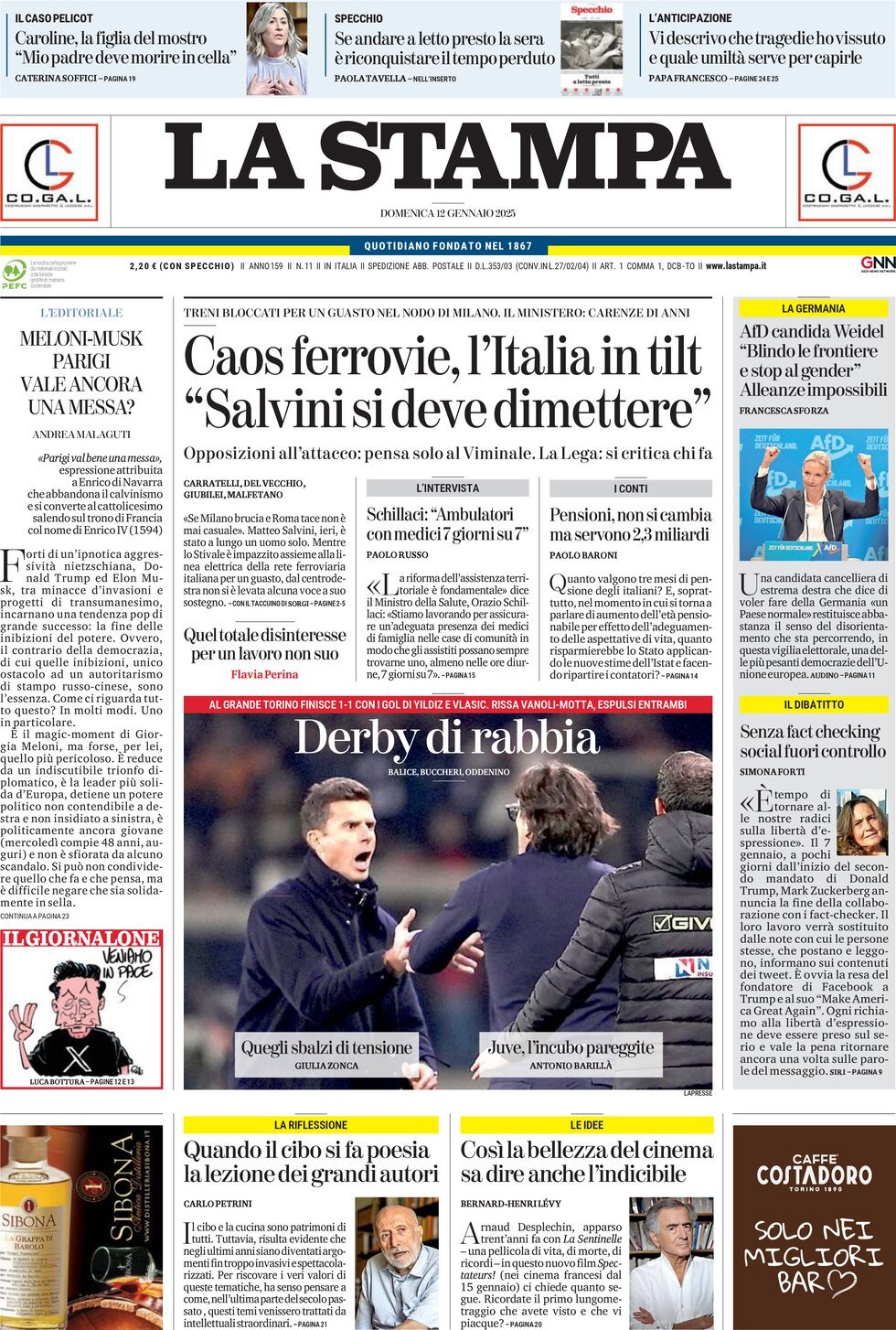 Prima-pagina-la-stampa-edizione-di-oggi-12-01-2025