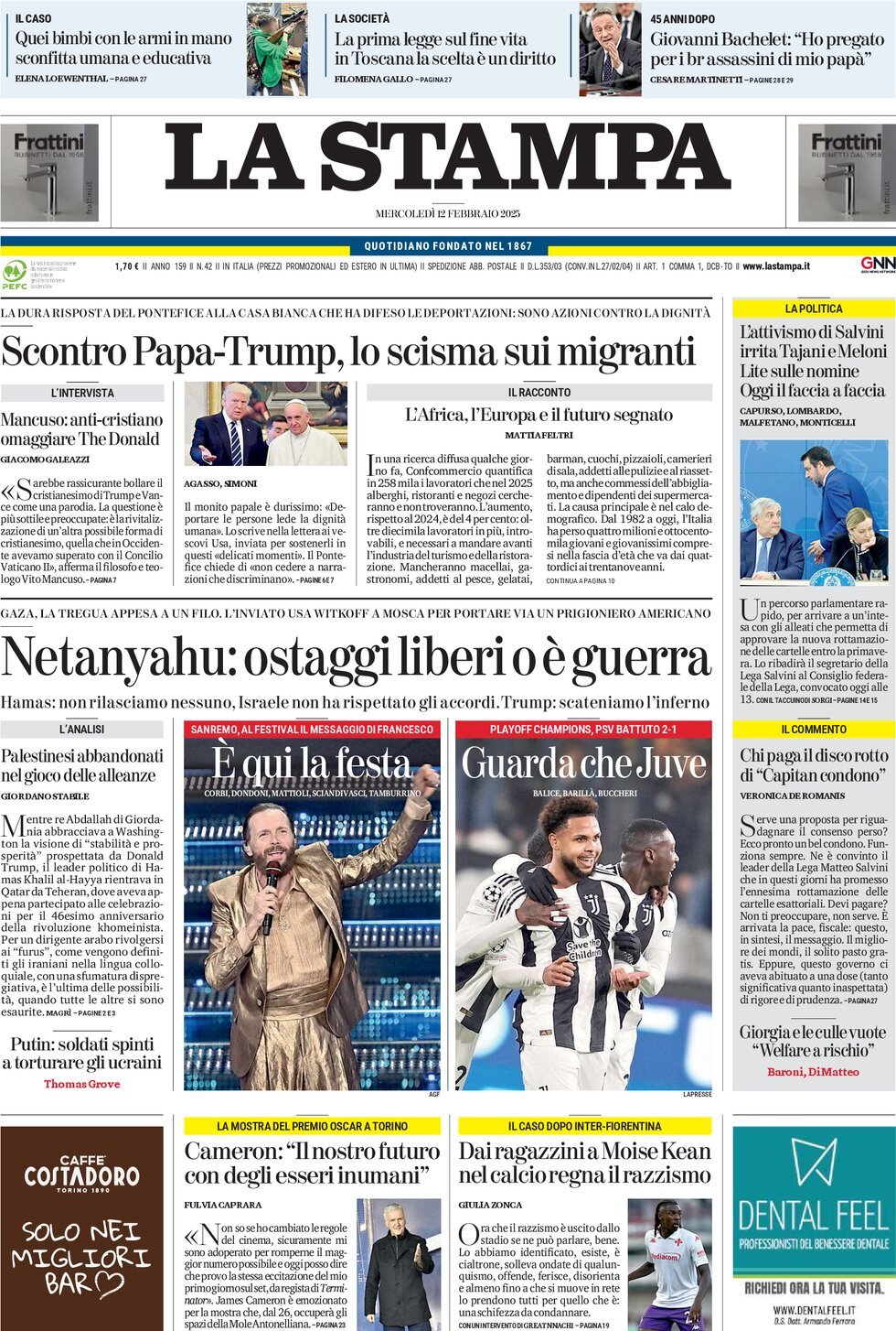 Prima-pagina-la-stampa-edizione-di-oggi-12-02-2025