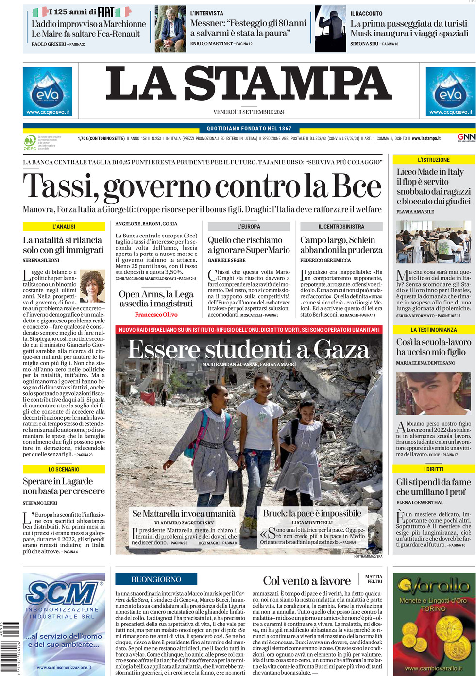 Prima-pagina-la-stampa-edizione-di-oggi-13-09-2024