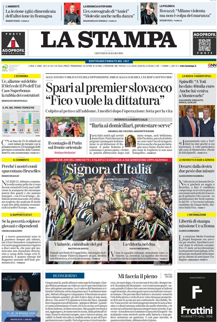 Prima-pagina-la-stampa-edizione-di-oggi-16-05-2024