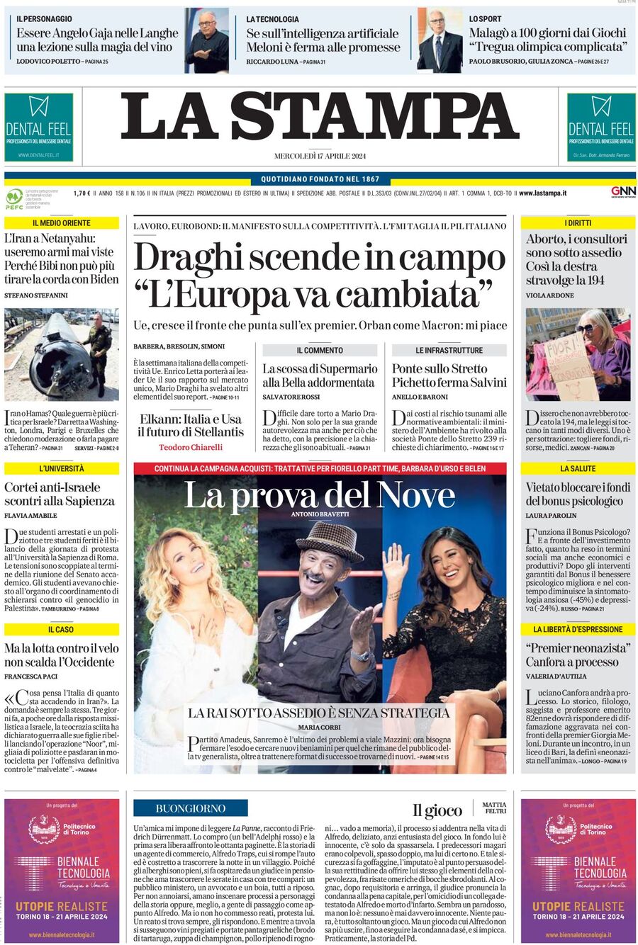 Prima-pagina-la-stampa-edizione-di-oggi-17-04-2024