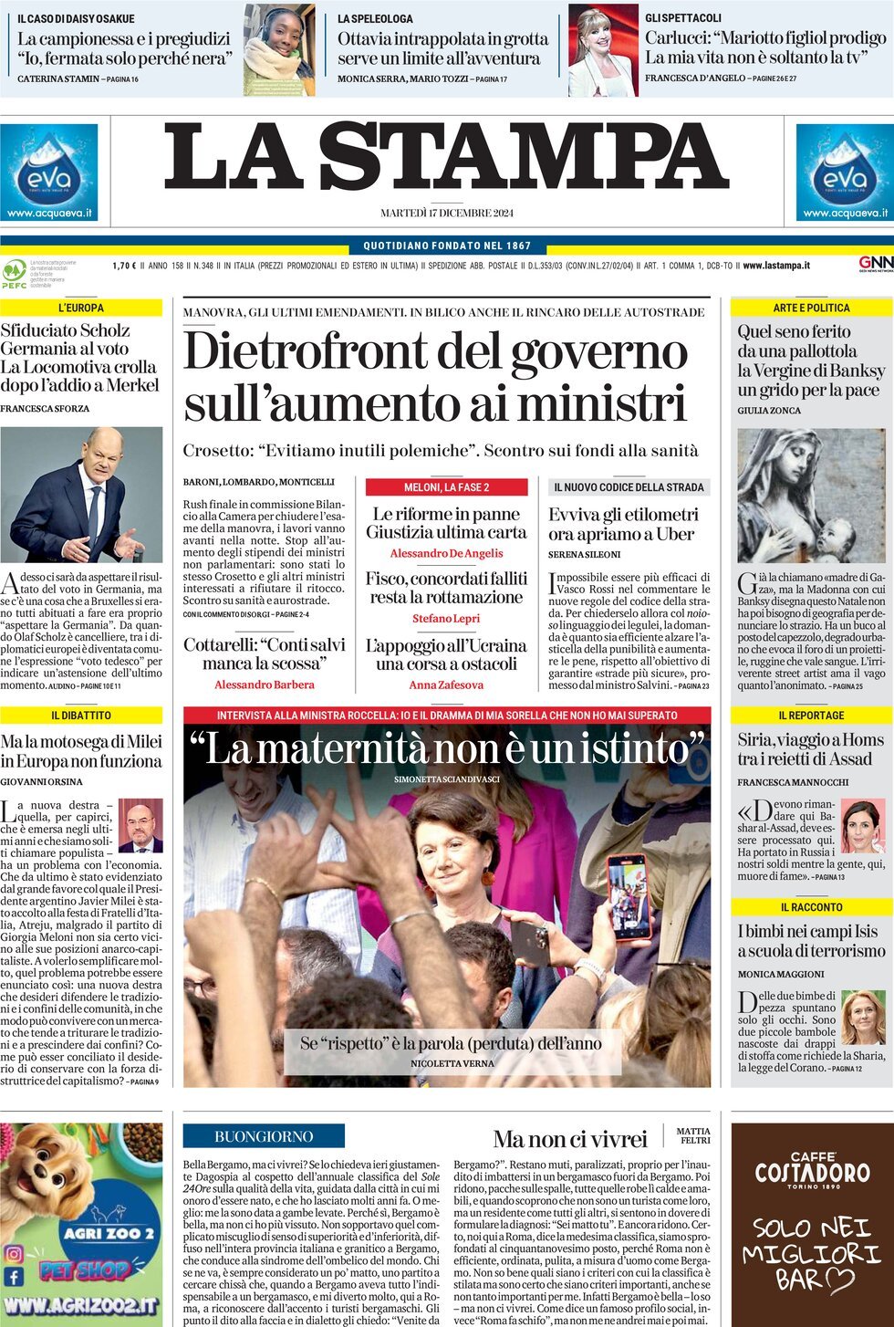 Prima-pagina-la-stampa-edizione-di-oggi-17-12-2024