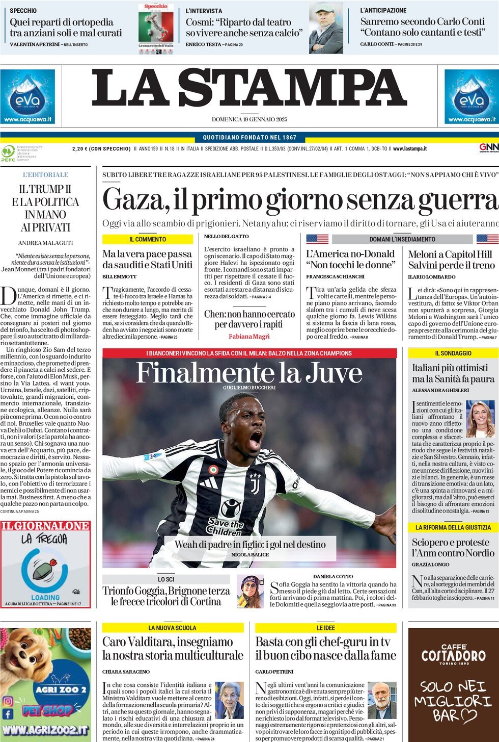 Prima-pagina-la-stampa-edizione-di-oggi-19-01-2025