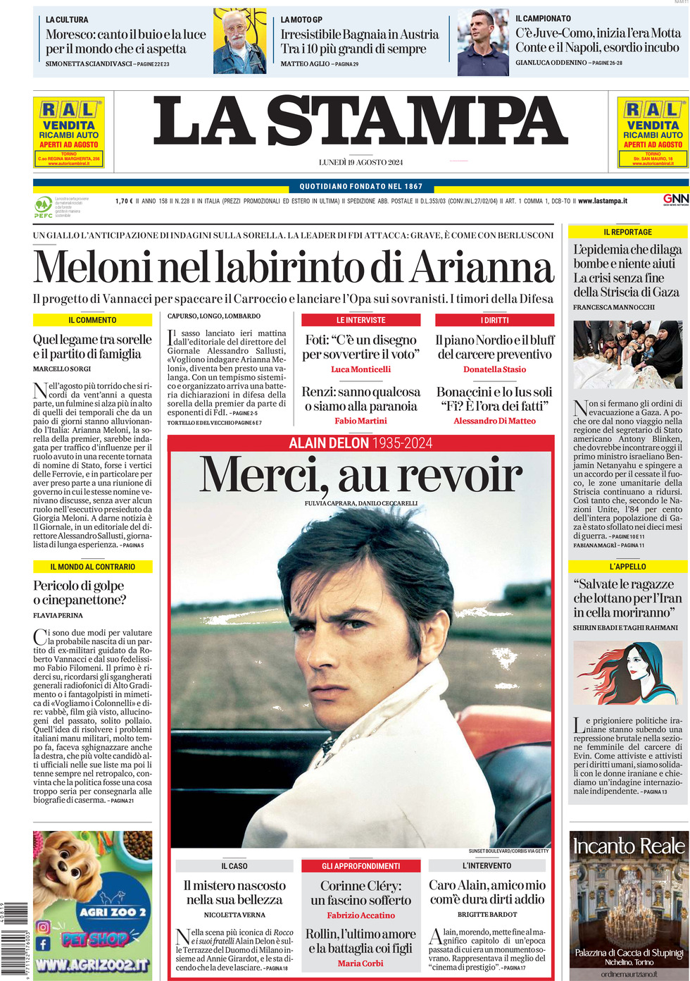 Prima-pagina-la-stampa-edizione-di-oggi-19-08-2024