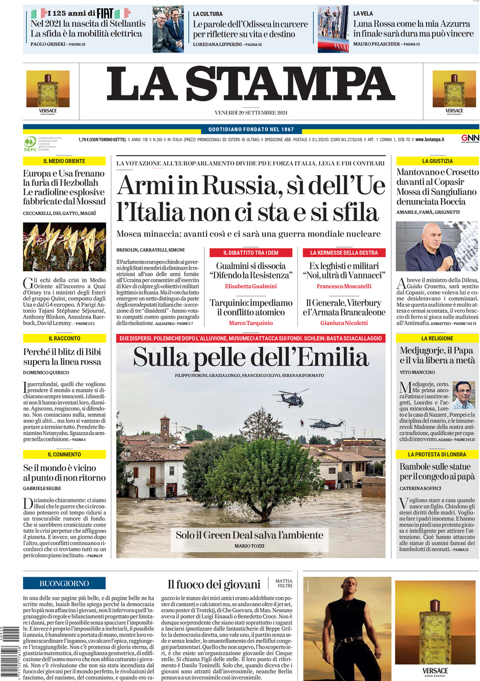 Prima-pagina-la-stampa-edizione-di-oggi-20-09-2024