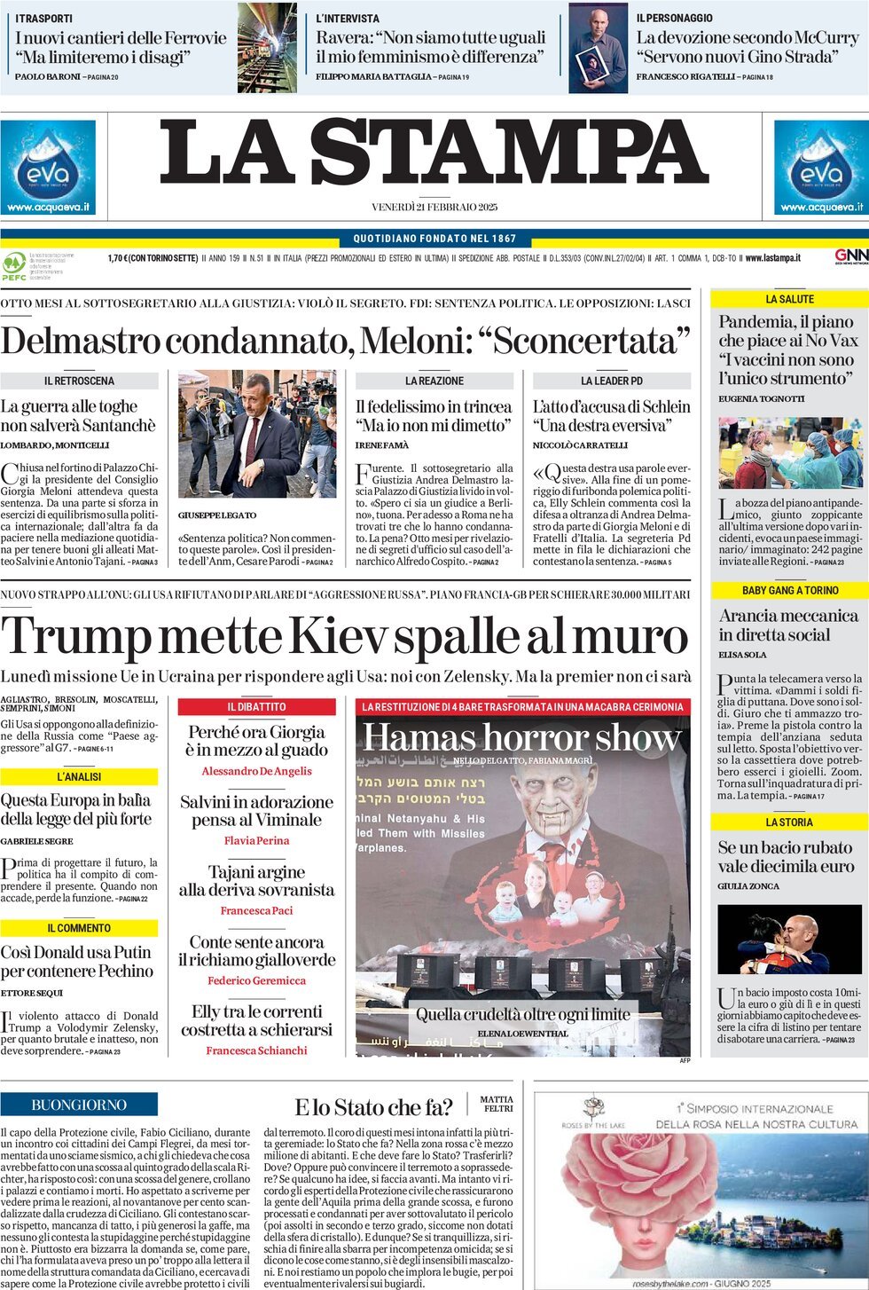 Prima-pagina-la-stampa-edizione-di-oggi-21-02-2025