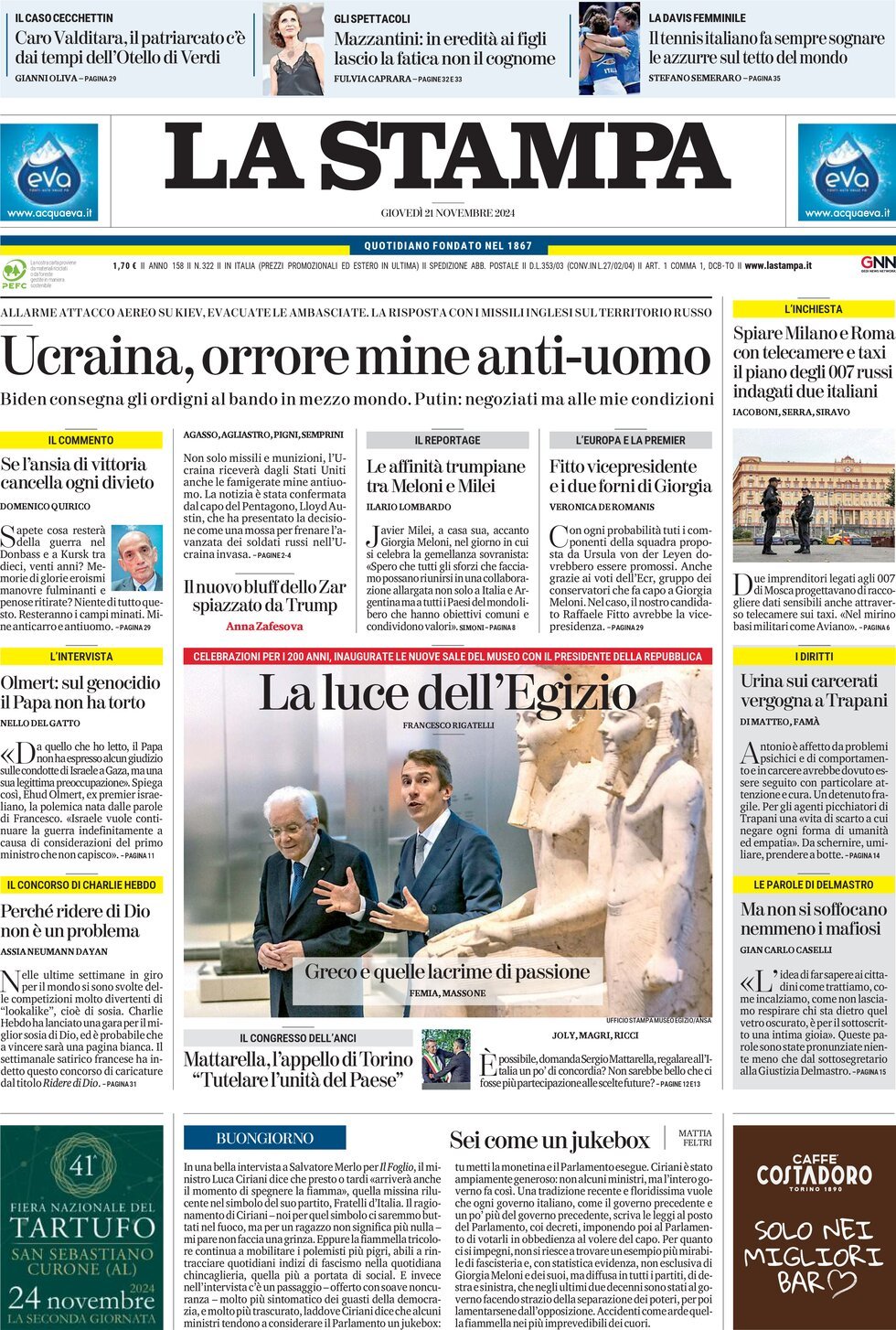 Prima-pagina-la-stampa-edizione-di-oggi-21-11-2024