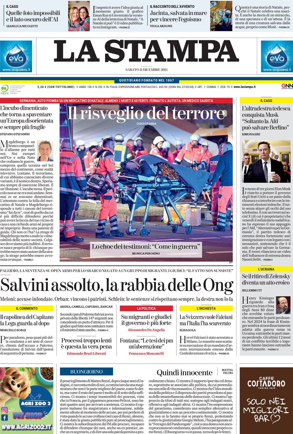 Prima-pagina-la-stampa-edizione-di-oggi-21-12-2024