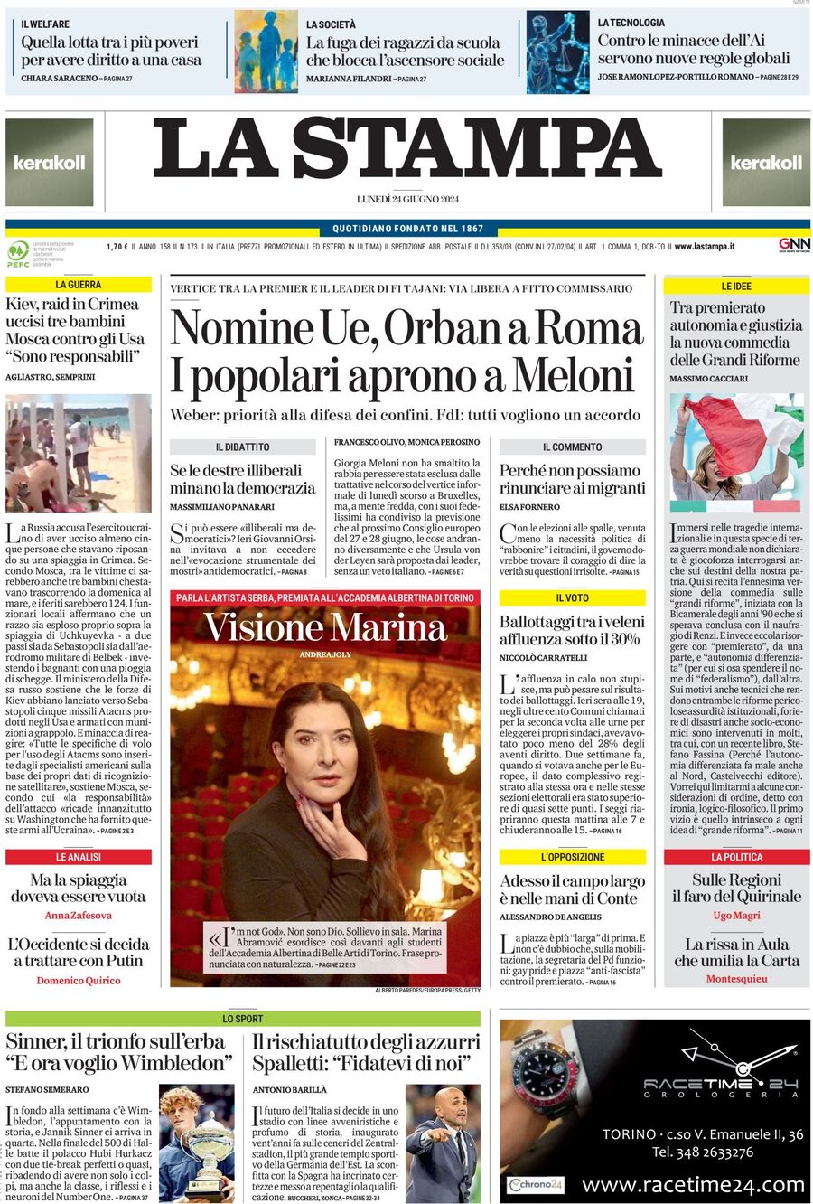 Prima-pagina-la-stampa-edizione-di-oggi-24-06-2024