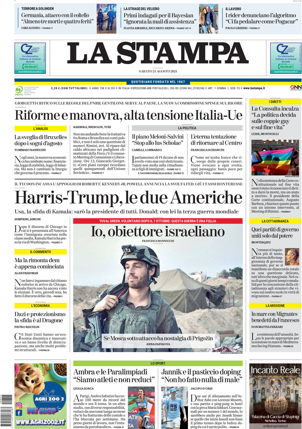 Prima-pagina-la-stampa-edizione-di-oggi-24-08-2024