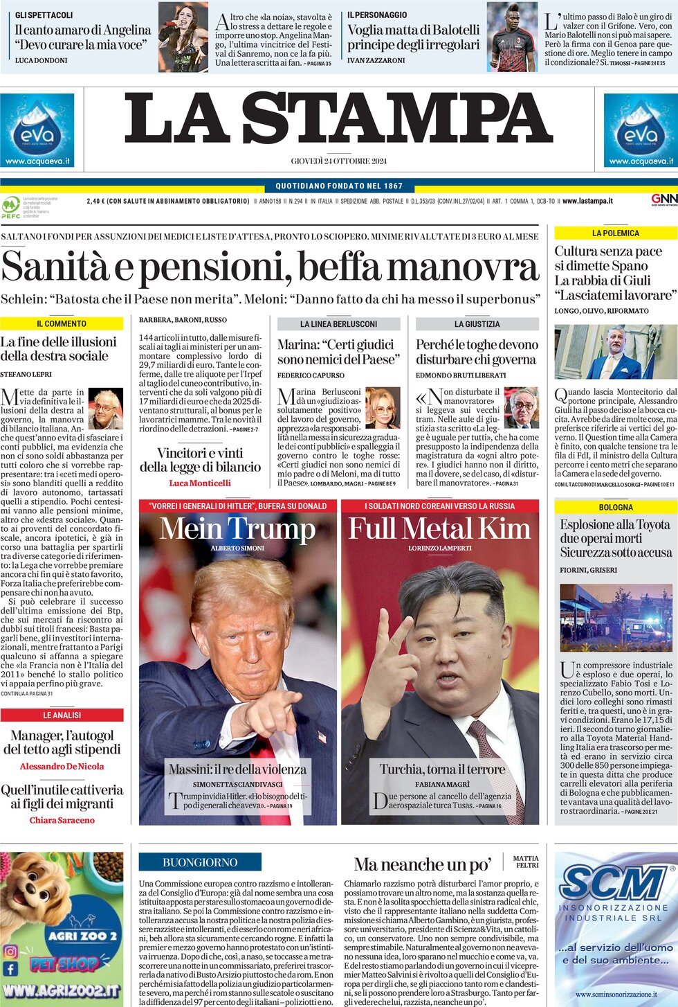 Prima-pagina-la-stampa-edizione-di-oggi-24-10-2024