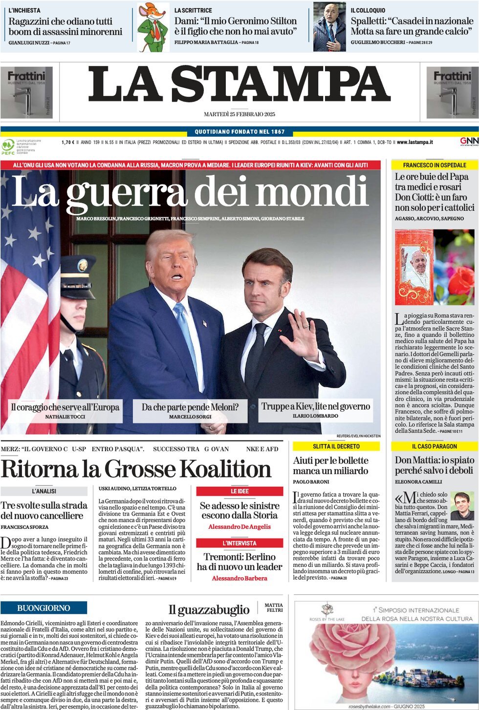 Prima-pagina-la-stampa-edizione-di-oggi-25-02-2025