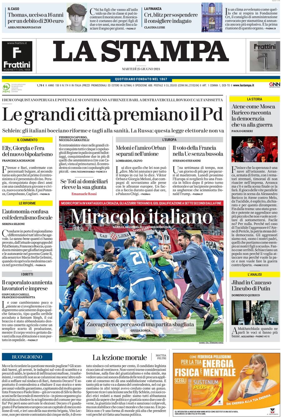 Prima-pagina-la-stampa-edizione-di-oggi-25-06-2024