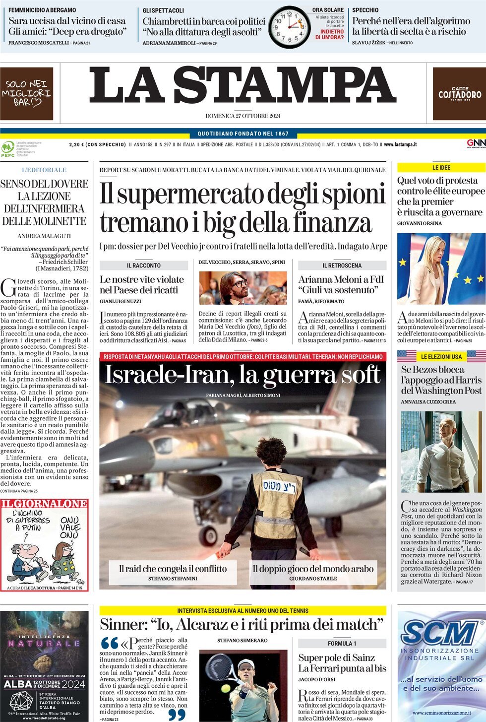 Prima-pagina-la-stampa-edizione-di-oggi-27-10-2024