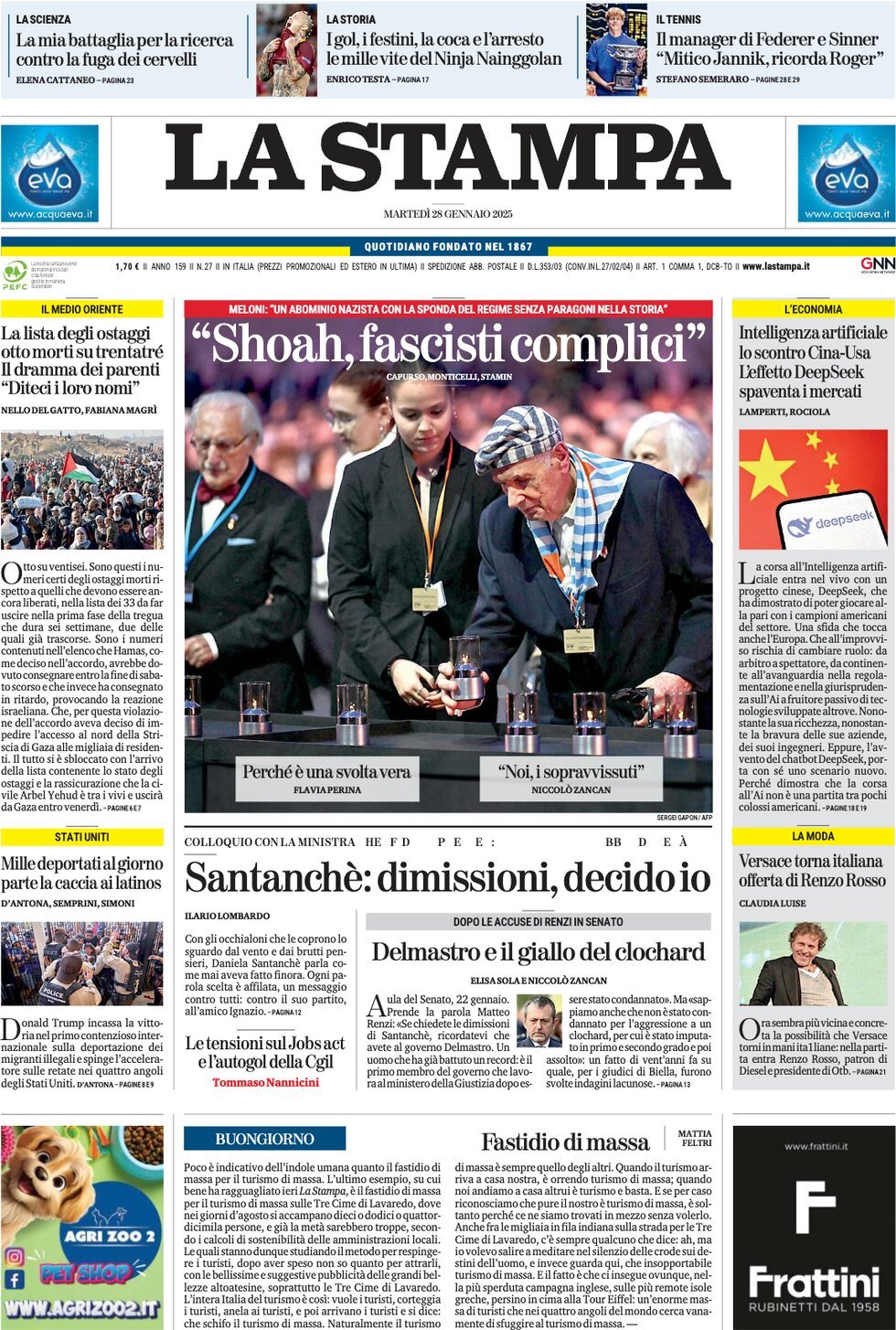 Prima-pagina-la-stampa-edizione-di-oggi-28-01-2025