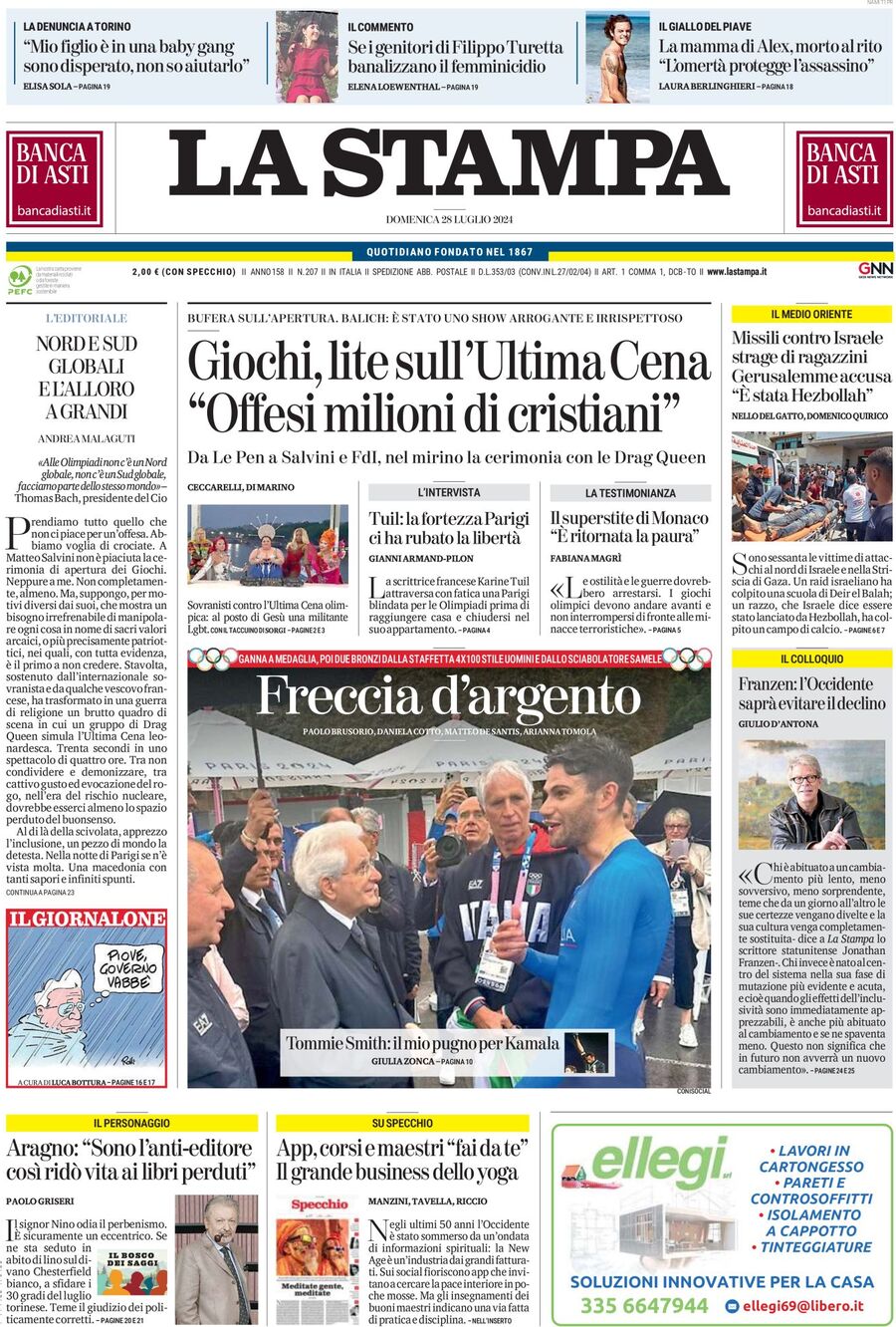 Prima-pagina-la-stampa-edizione-di-oggi-28-07-2024