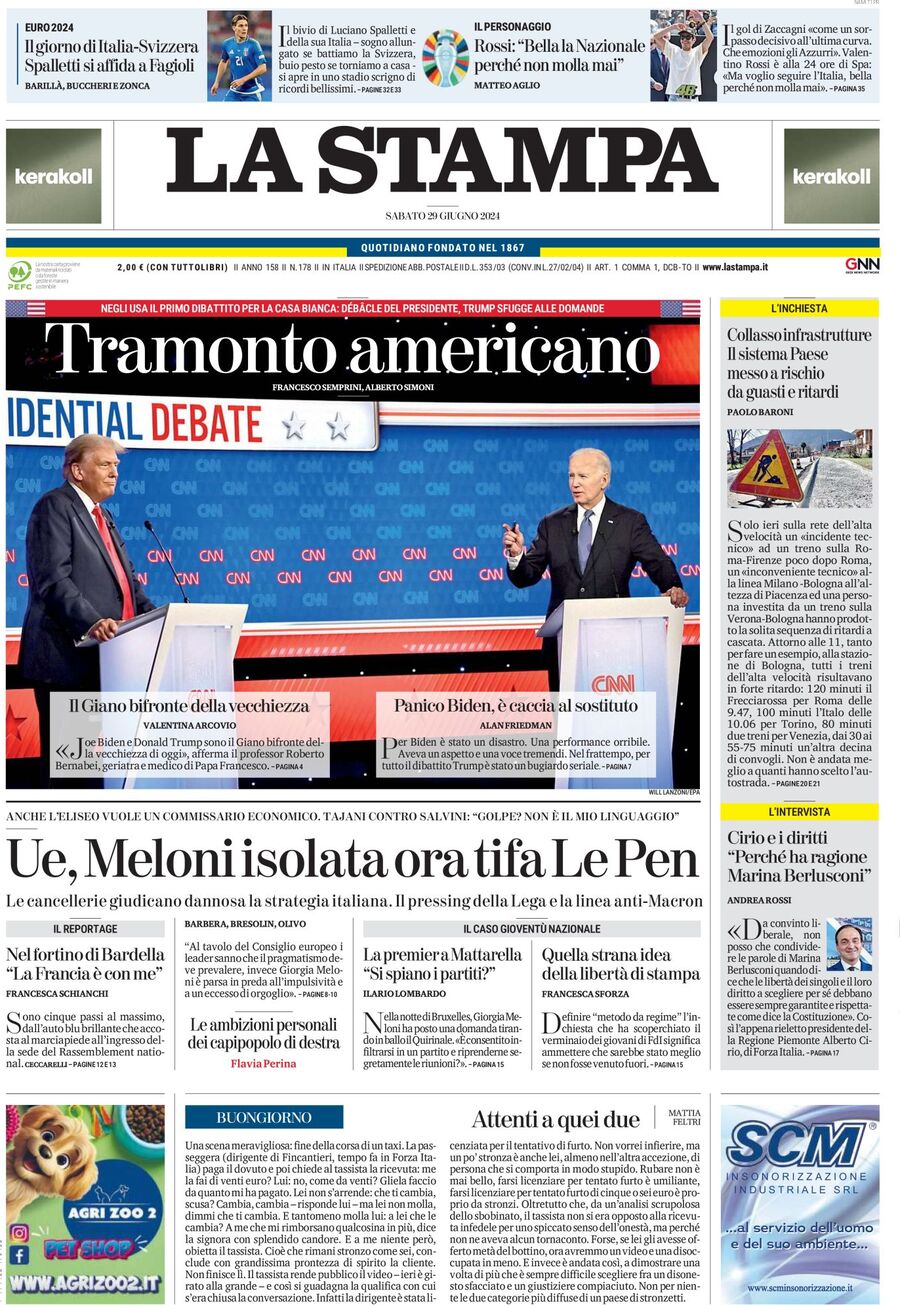 Prima-pagina-la-stampa-edizione-di-oggi-29-06-2024