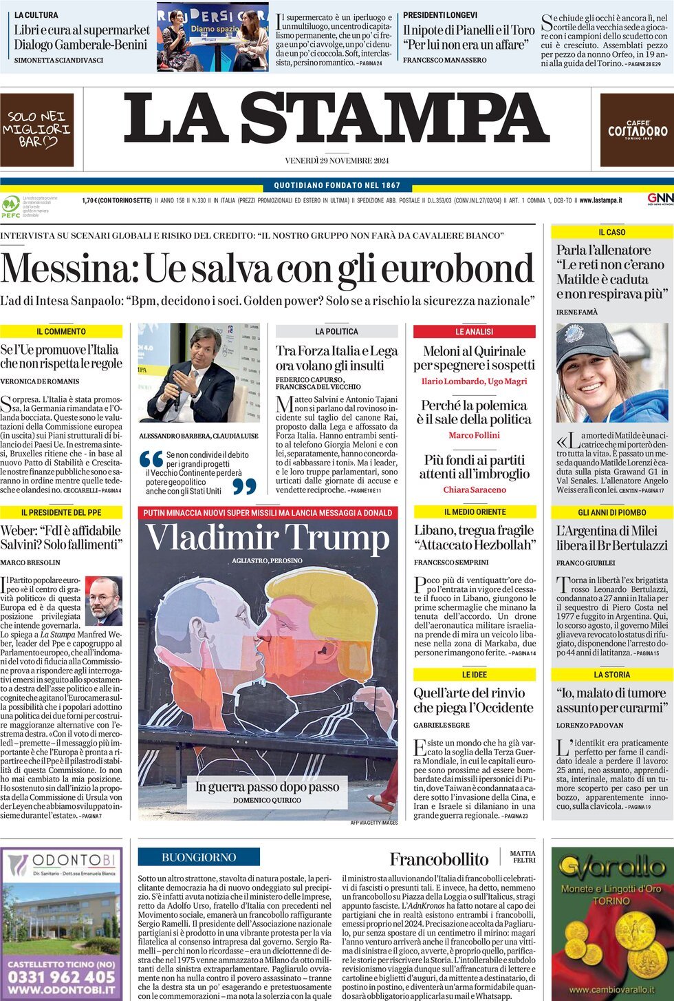 Prima-pagina-la-stampa-edizione-di-oggi-29-11-2024