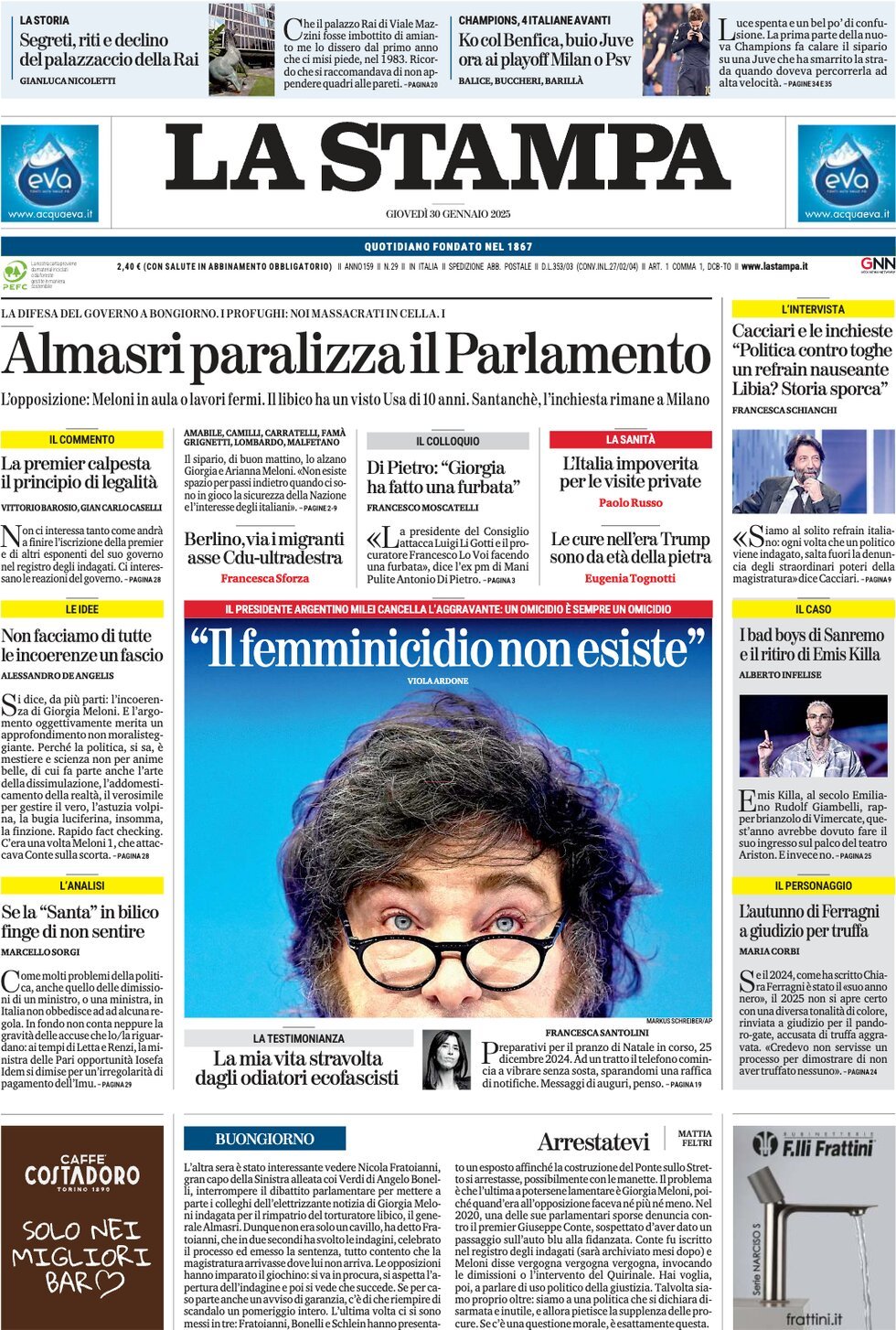 Prima-pagina-la-stampa-edizione-di-oggi-30-01-2025