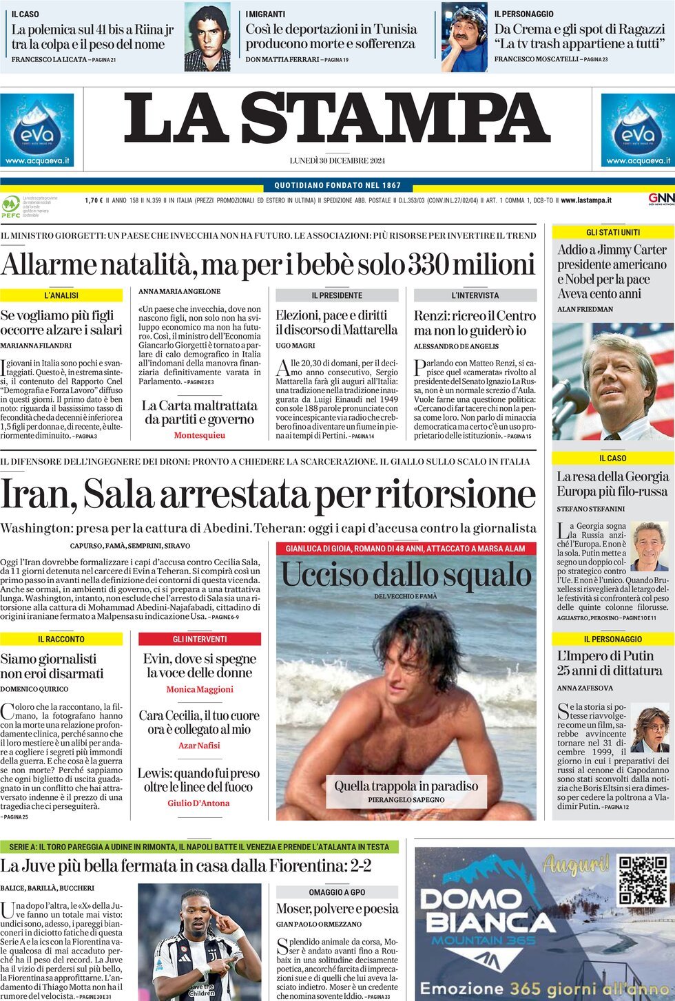 Prima-pagina-la-stampa-edizione-di-oggi-30-12-2024