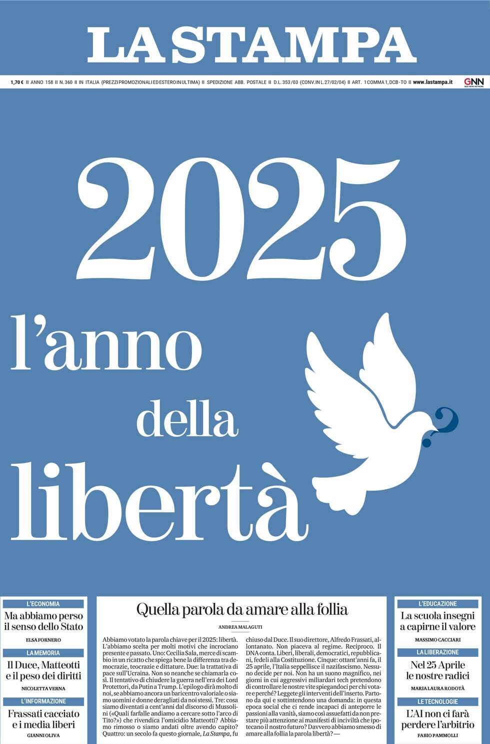 Prima-pagina-la-stampa-edizione-di-oggi-31-12-2024