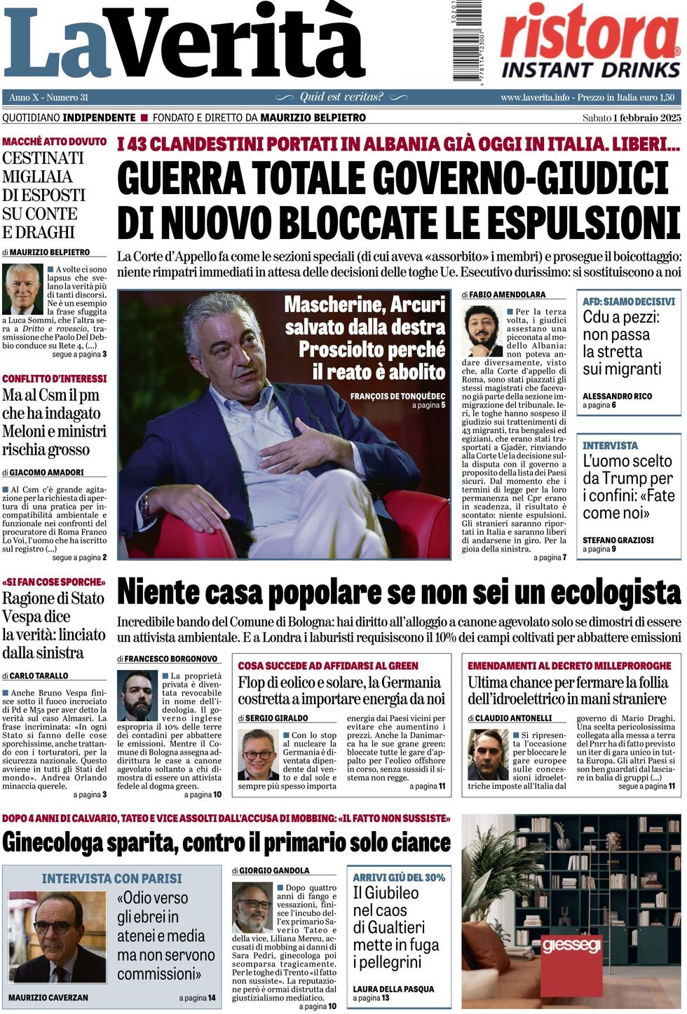 Prima-pagina-la-verita-edizione-di-oggi-01-02-2025