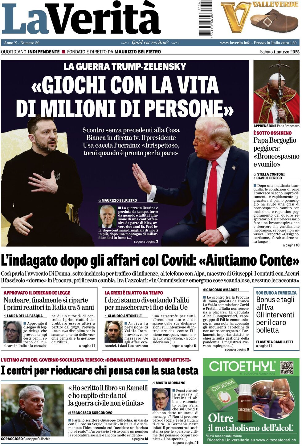 Prima-pagina-la-verita-edizione-di-oggi-01-03-2025