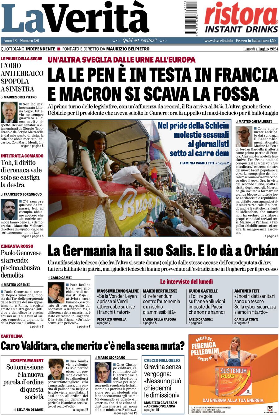 Prima-pagina-la-verita-edizione-di-oggi-01-07-2024